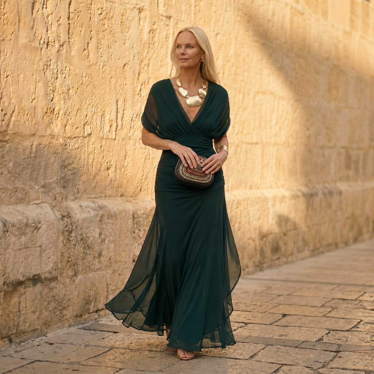 Elegant Green Dress - Sienna