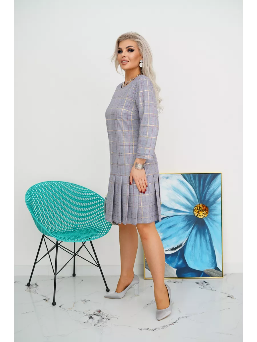 Elegant Checked Dress