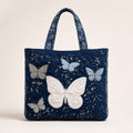 Artisan Tote Bag Silver Butterfly
