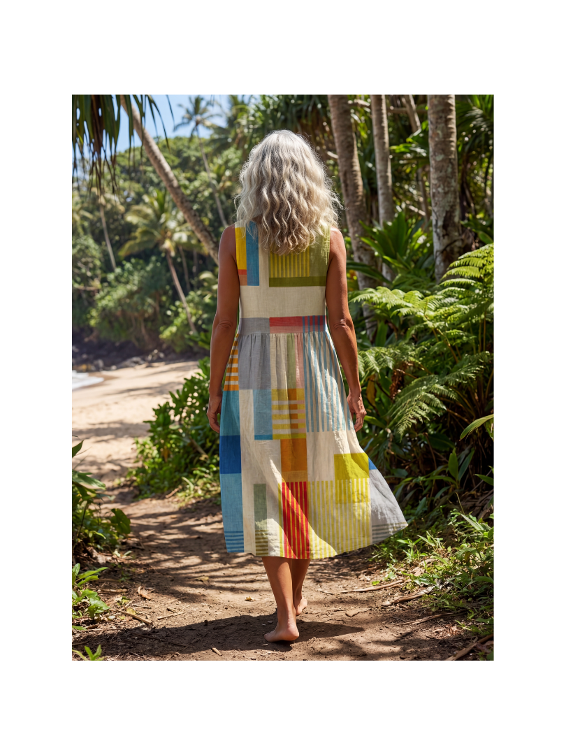 Colorful Casual Midi Dress