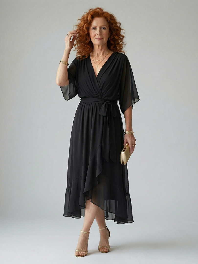 Draped Midi Dress