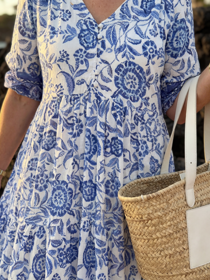 Soft Floral Midi Dress