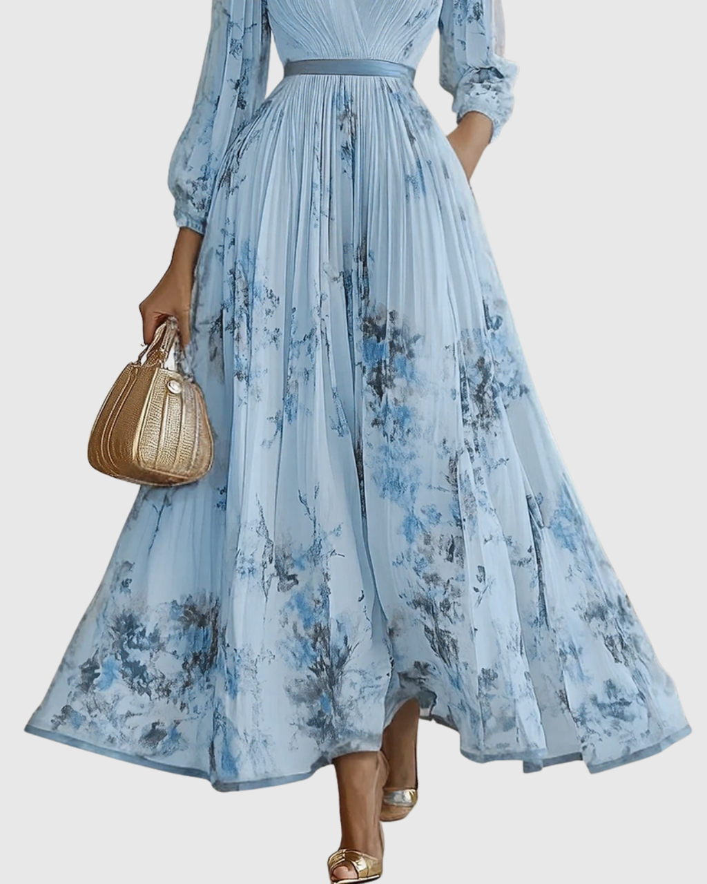 Elegant Pleated Maxi Dress