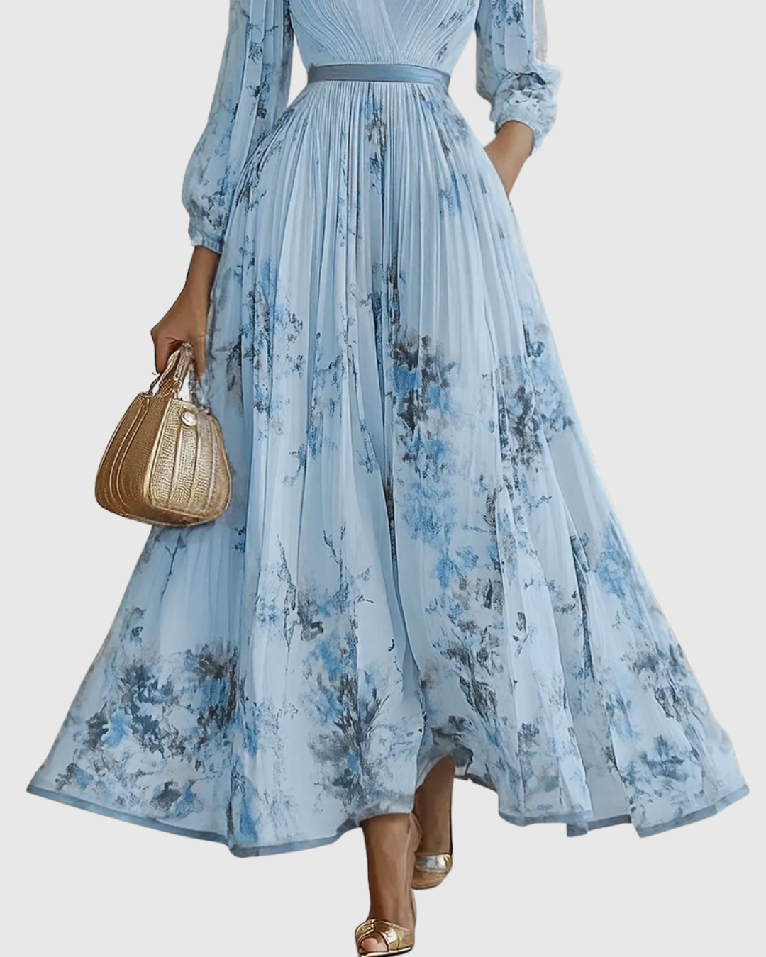 Elegant Pleated Maxi Dress