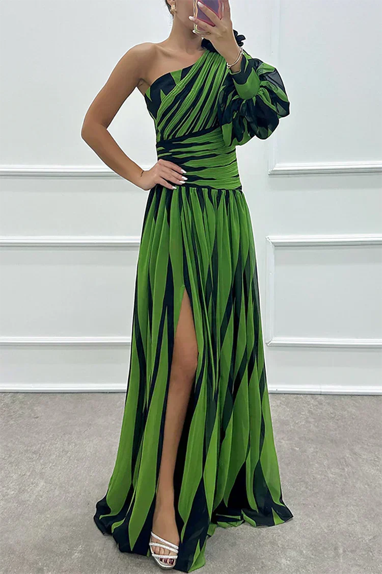 Elegant One Shoulder Maxi Dress