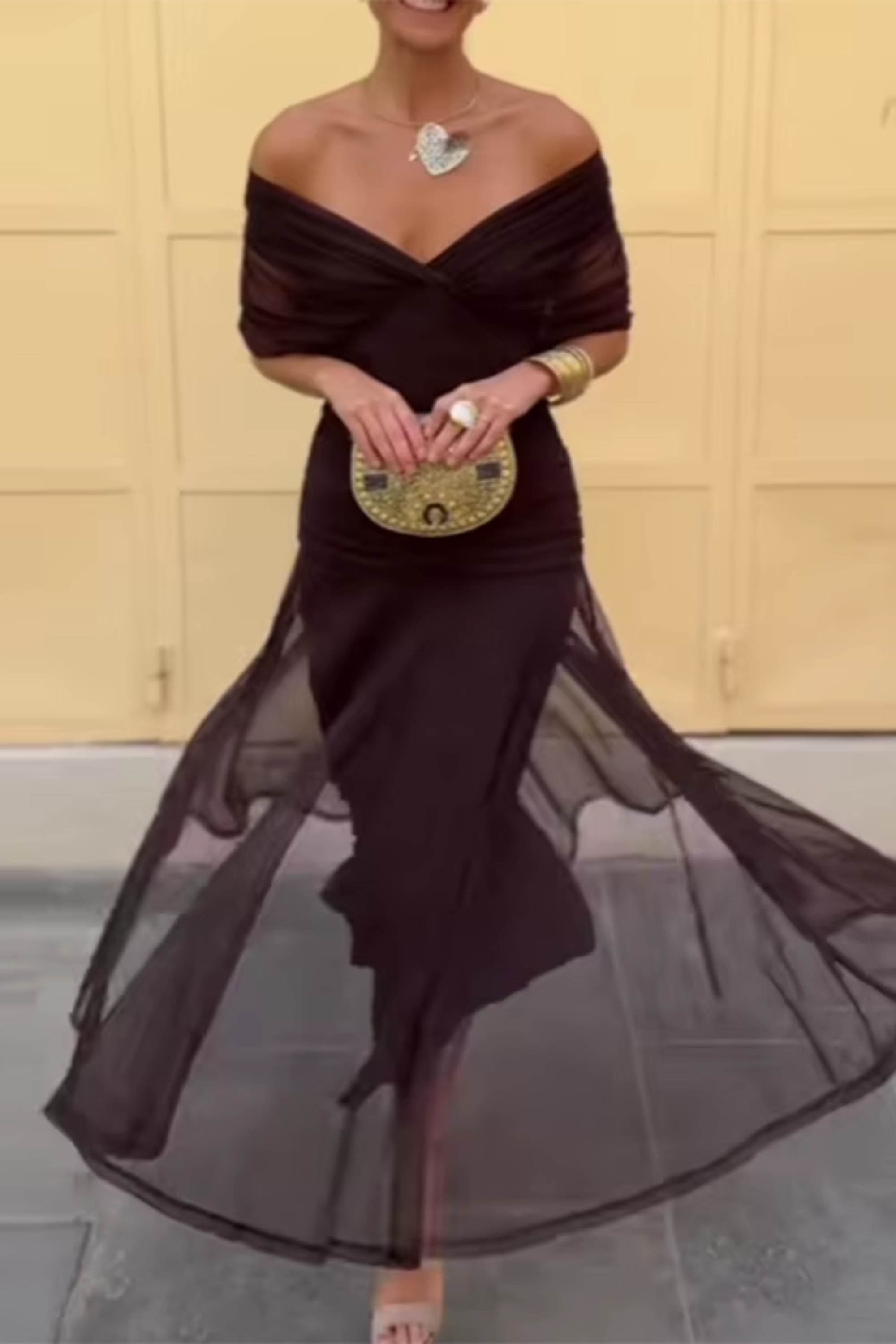 Wrap Dress with Draped Cut