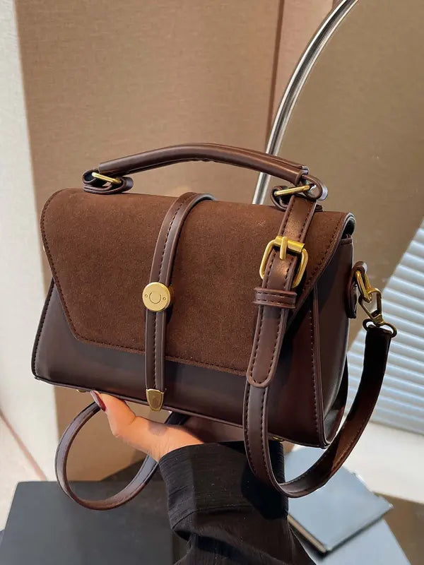Chic Contrast Square Crossbody Bag