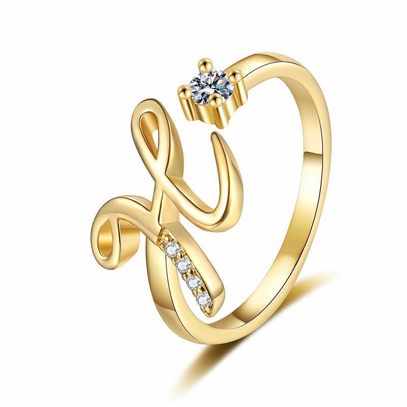 Personalized Initial Heart Ring