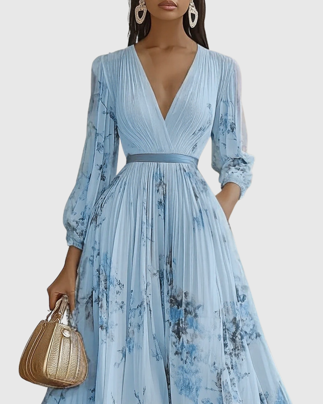 Elegant Pleated Maxi Dress