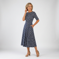 Printed Midi Dress Natural Elegance