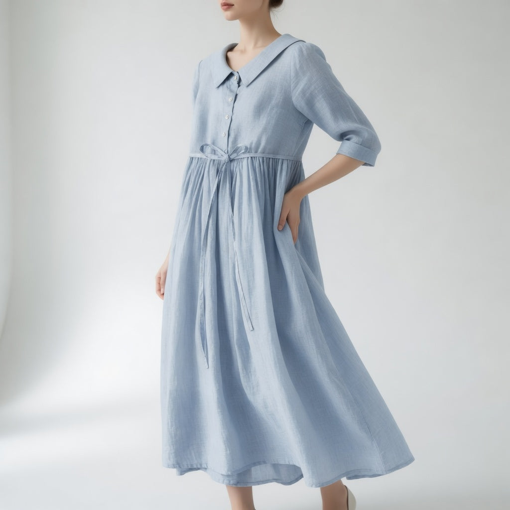 Elegant Midi Dress - Blue
