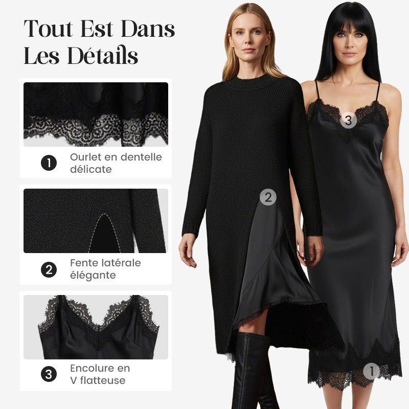 Warm Elegant Dress and Sweater Set
