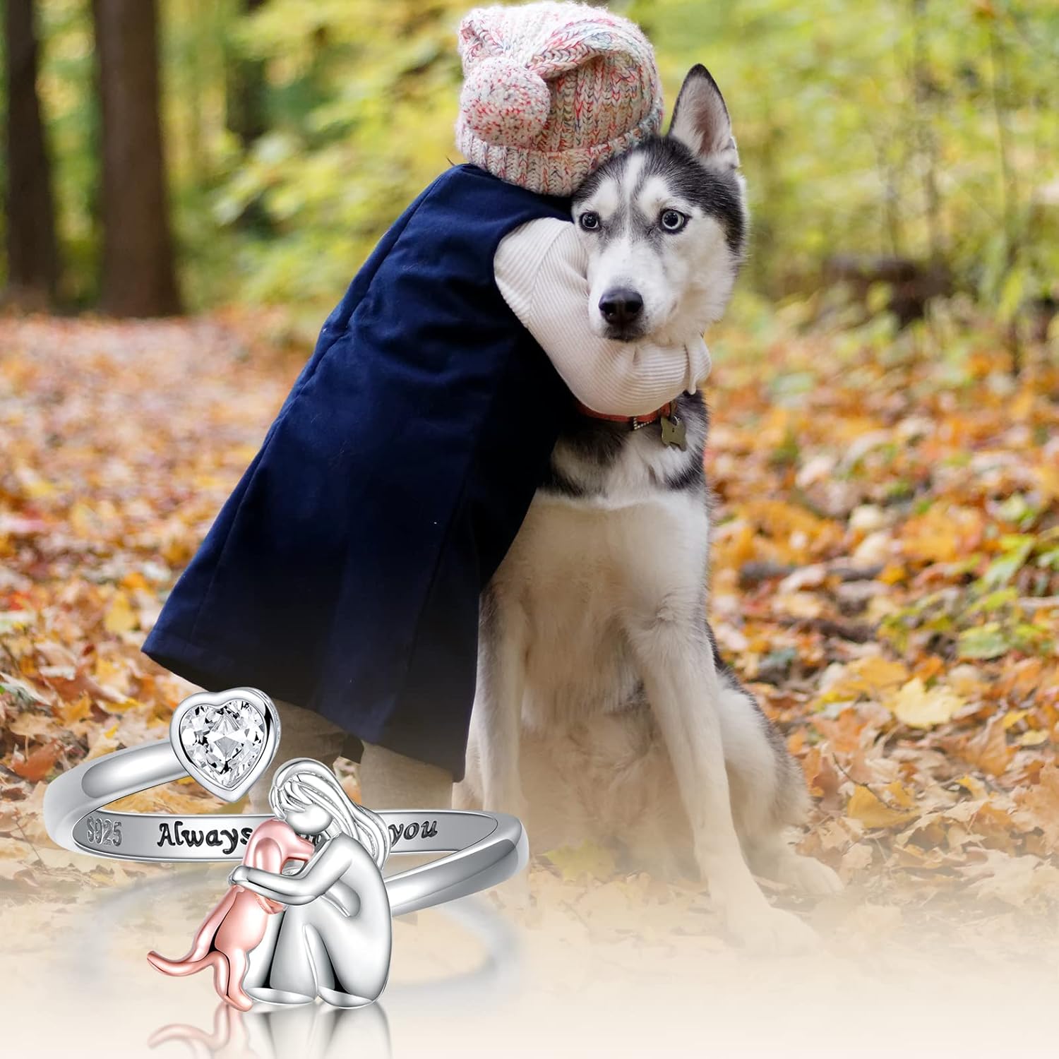 Eternal Tenderness Dog Memorial Ring