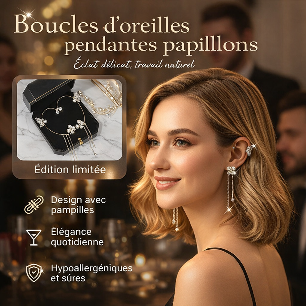 Butterfly Earrings Luminous Elegance