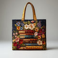 Artisan Tote Bag Floral Print and Books