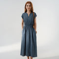 Flowy Elegant Linen Blend Dress