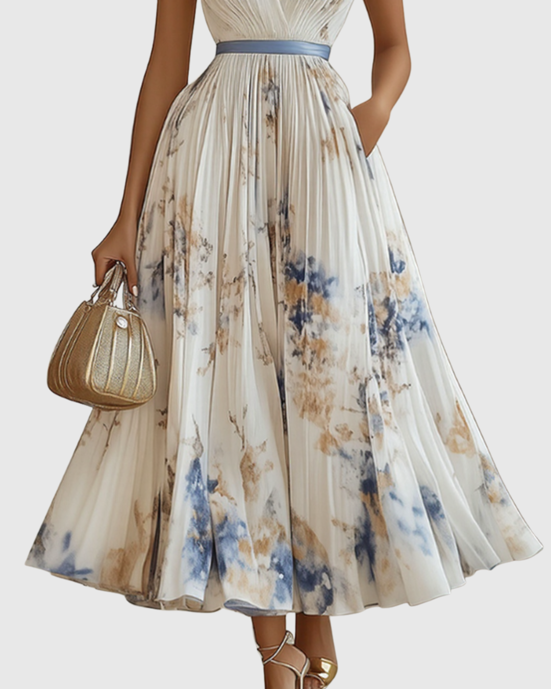 Elegant Pleated Maxi Dress