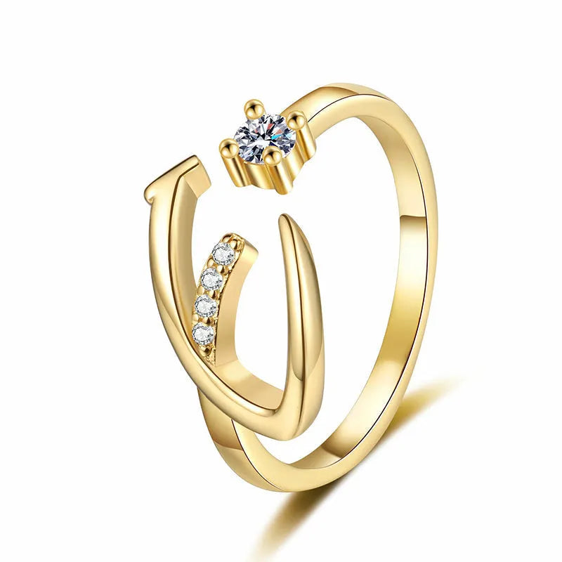 Personalized Initial Heart Ring