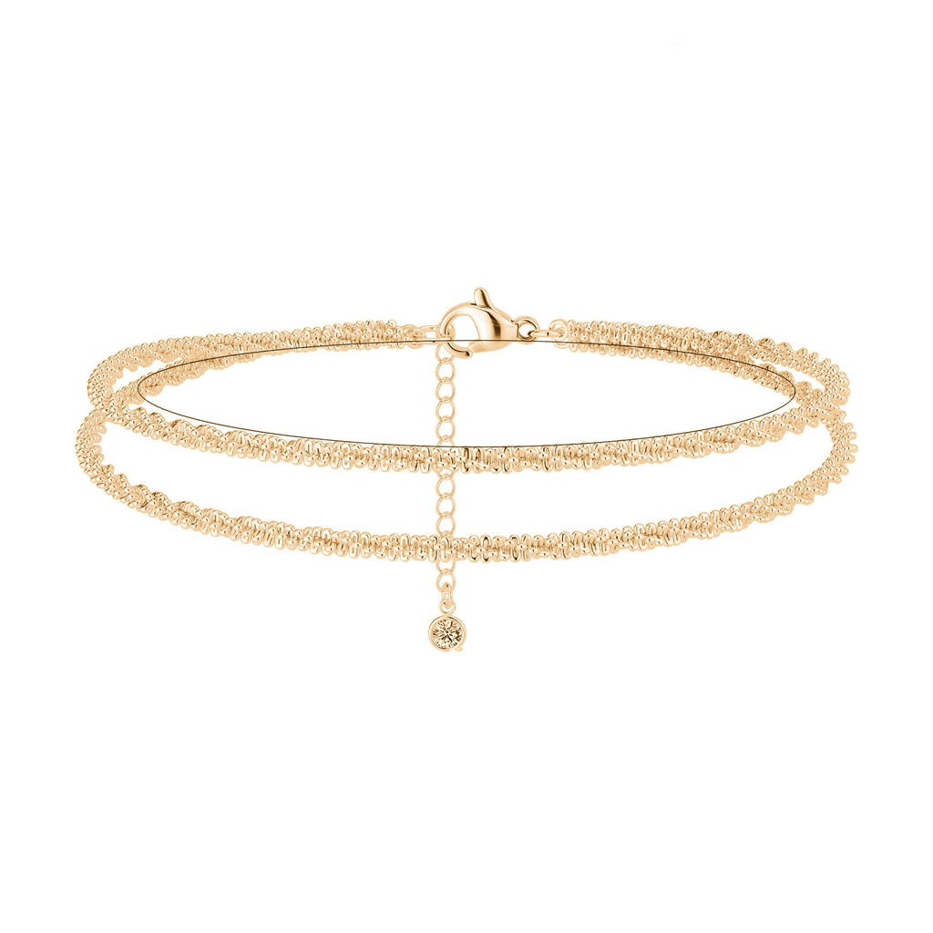 Gold and Silver Double Chain Anklet Minimalist Elegance