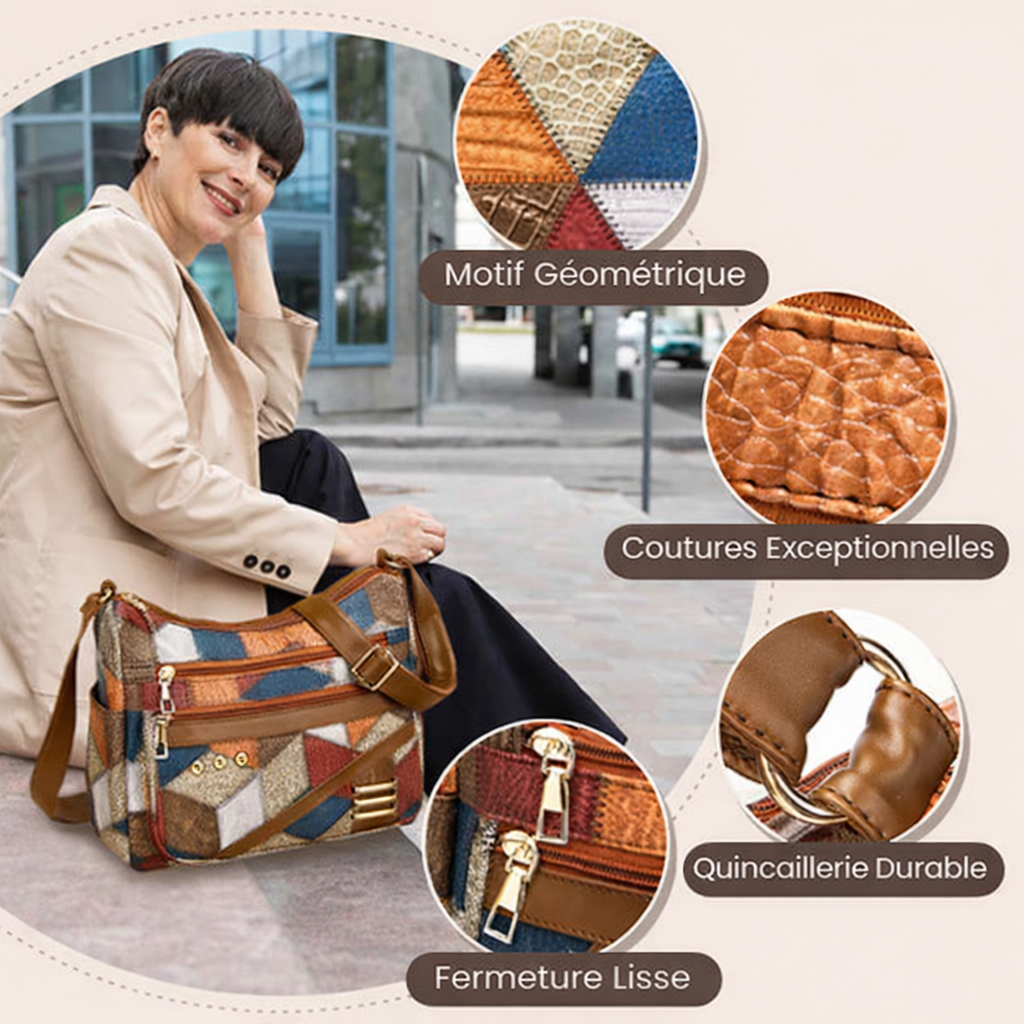 Elegant Timeless Patchwork Crossbody Bag