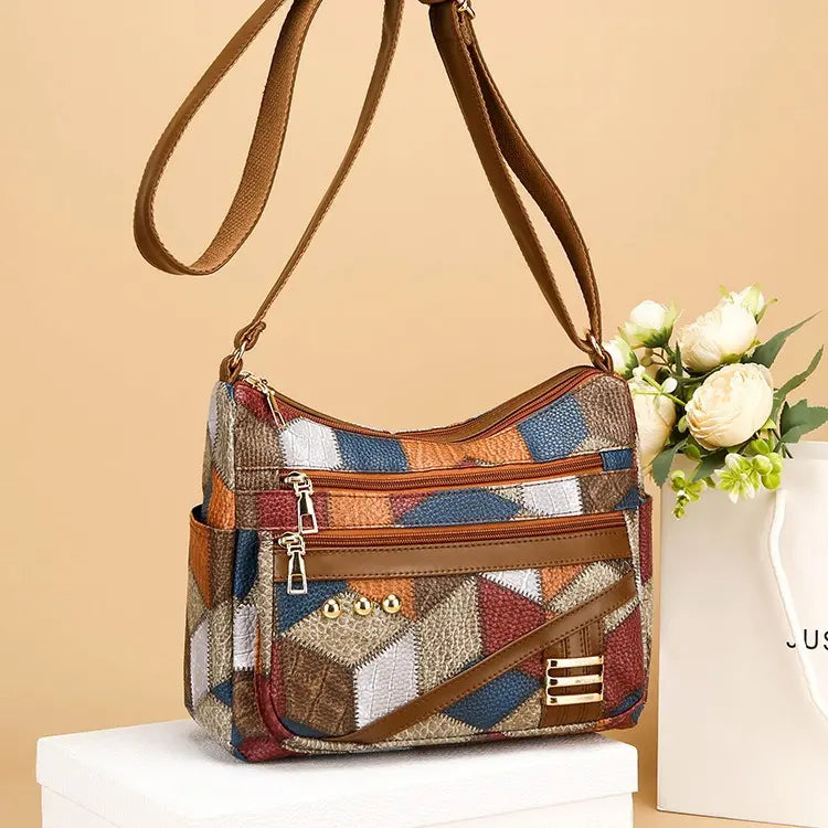 Elegant Timeless Patchwork Crossbody Bag