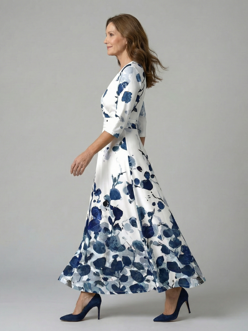 Collared Wrap Midi Dress