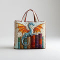 Artisan Tote Bag Emerald Dragon Book Guardian