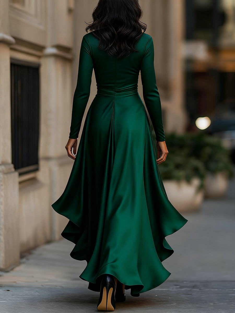 Satin Wrap Dress Timeless Elegance