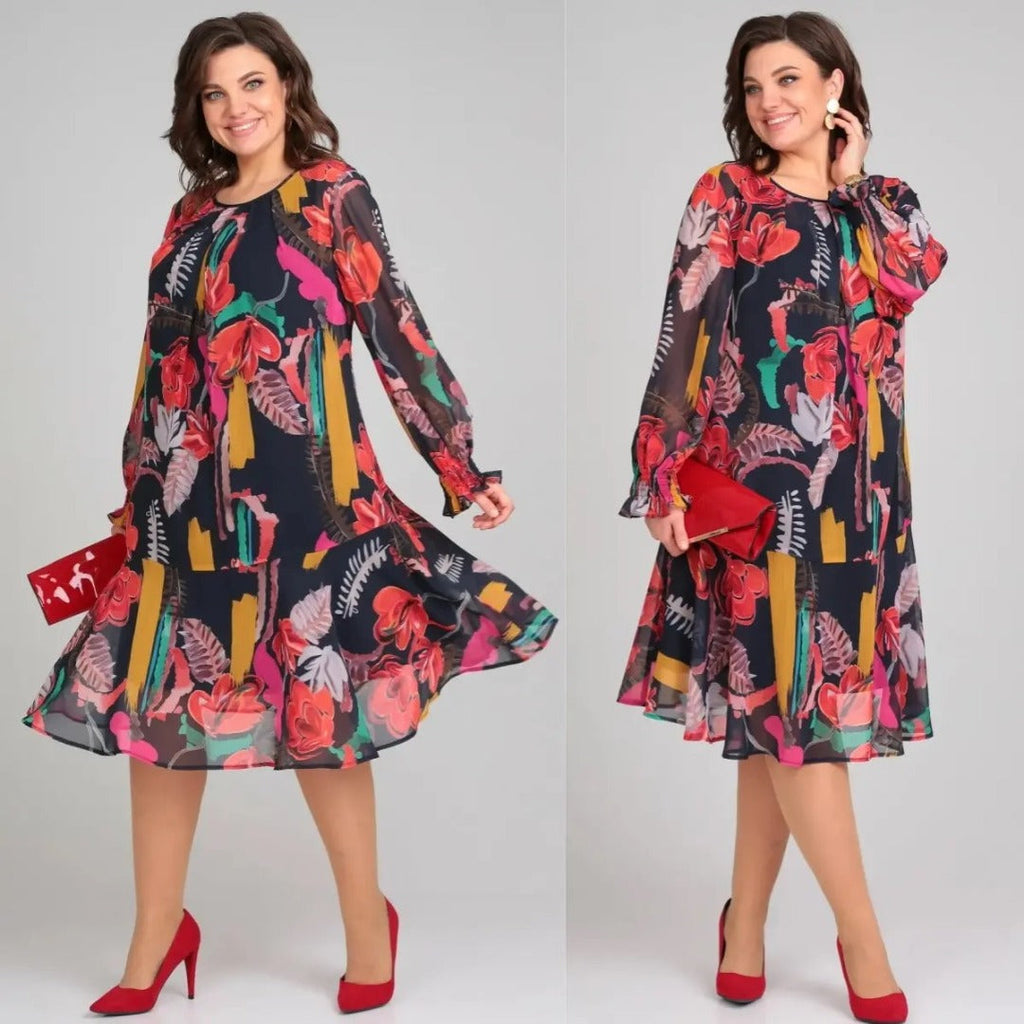 Elegant Feminine Floral Flowy Dress