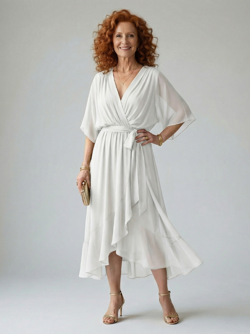 Draped Midi Dress