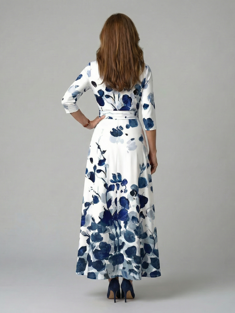 Collared Wrap Midi Dress
