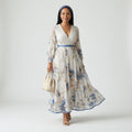 Pleated Wrap Midi Dress