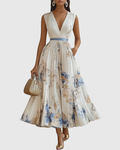 Elegant Pleated Maxi Dress