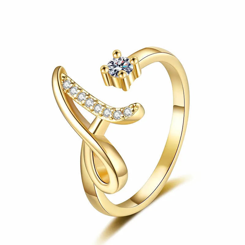 Personalized Initial Heart Ring