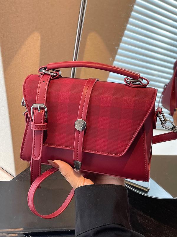 Chic Contrast Square Crossbody Bag