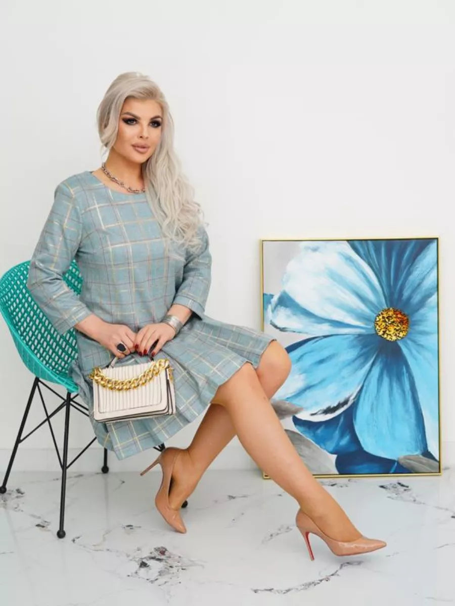 Elegant Checked Dress