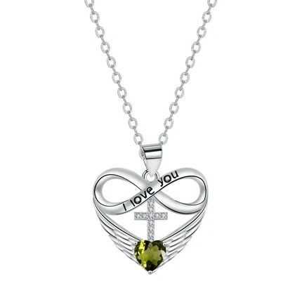 Infinity Heart Birthstone Necklace