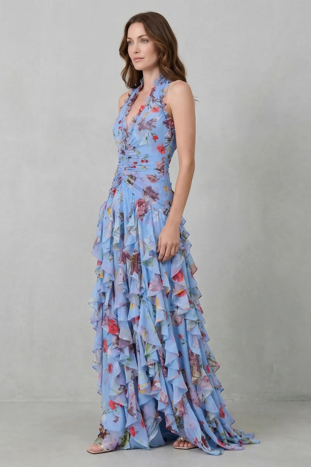 Elegant Halter Neck Maxi Dress