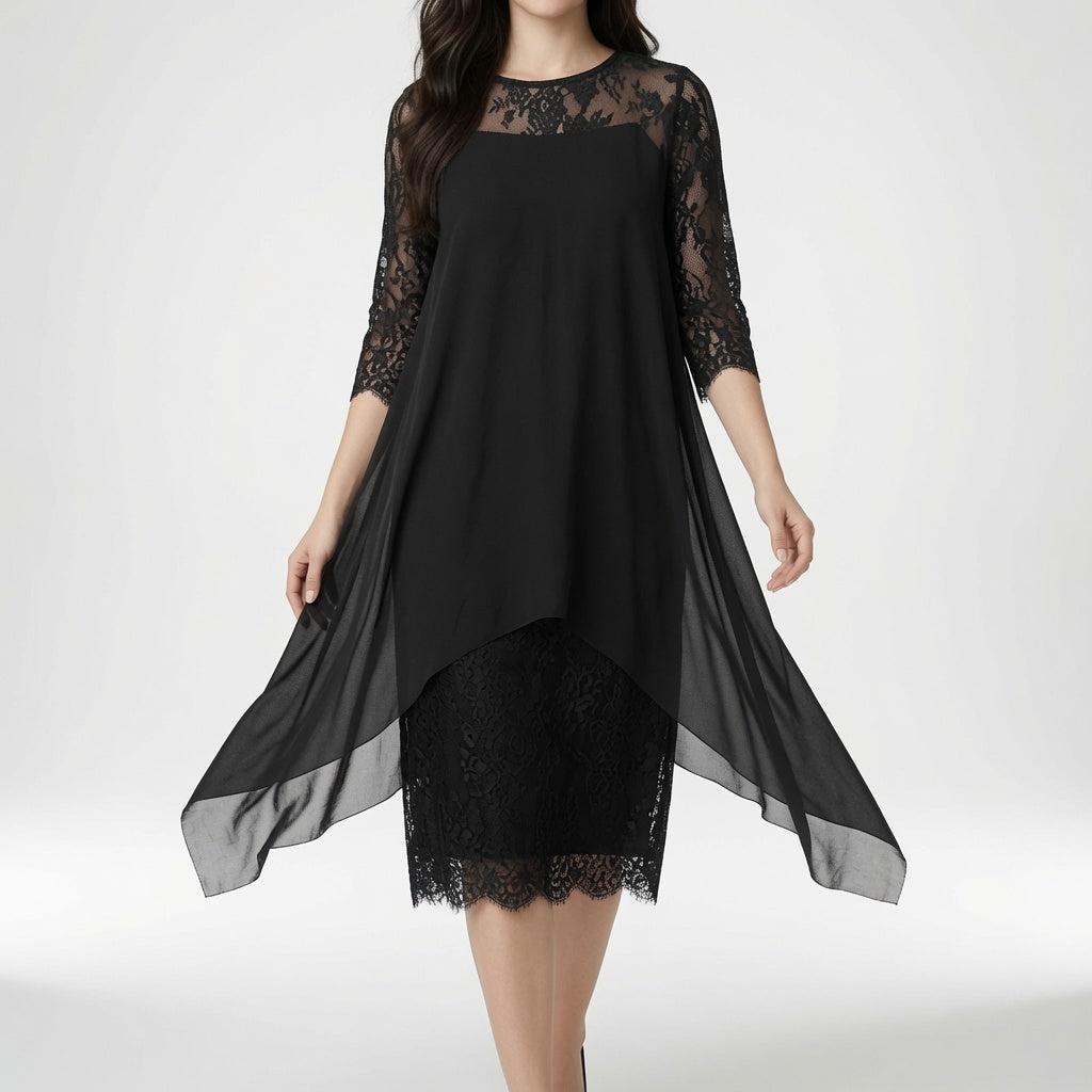 Lace Flowy Dress Timeless Elegance