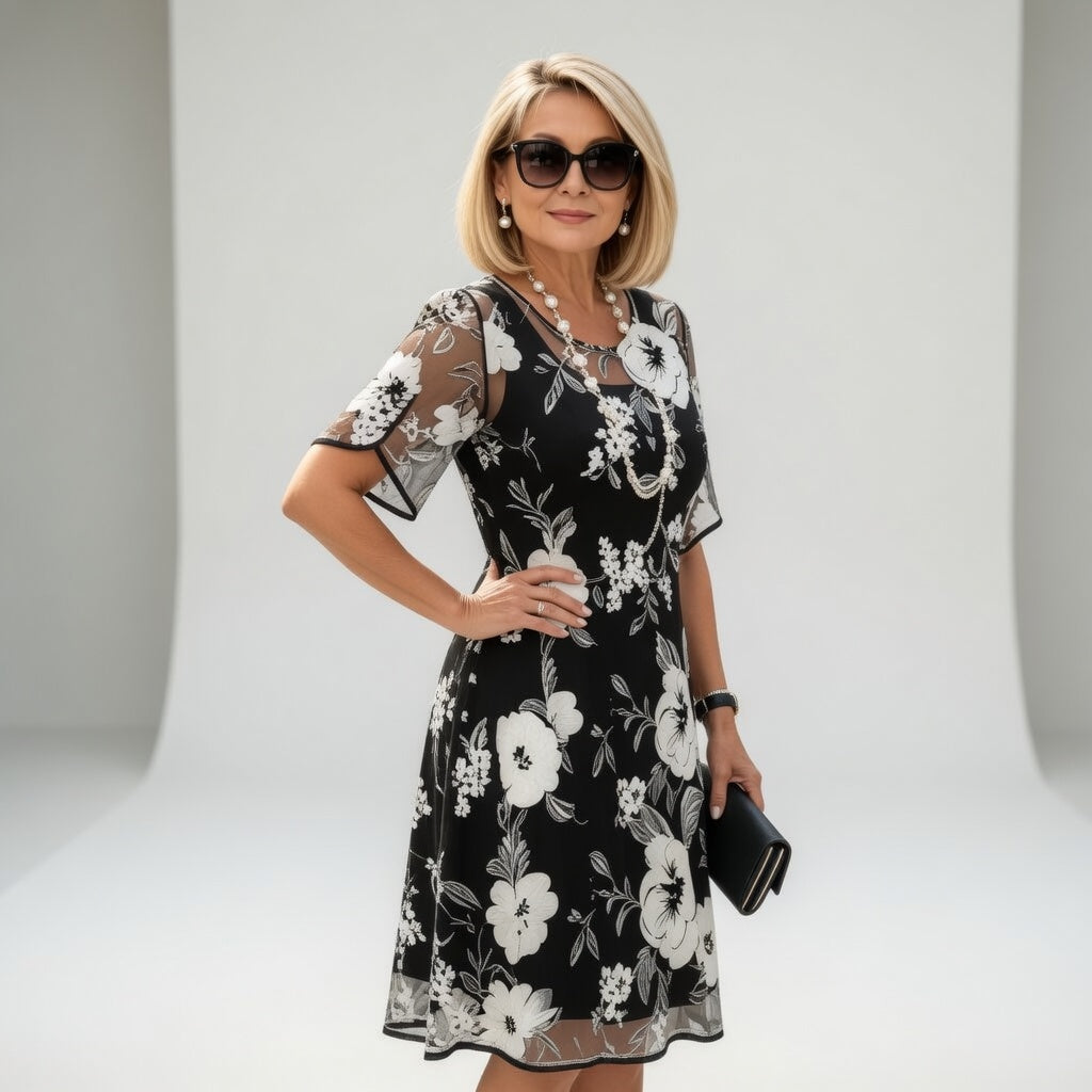 Floral Chiffon Dress Timeless Elegance