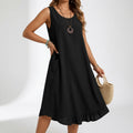 Sleeveless Flowy Dress Natural Elegance