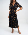 Polka Dot Midi Dress Natural Elegance