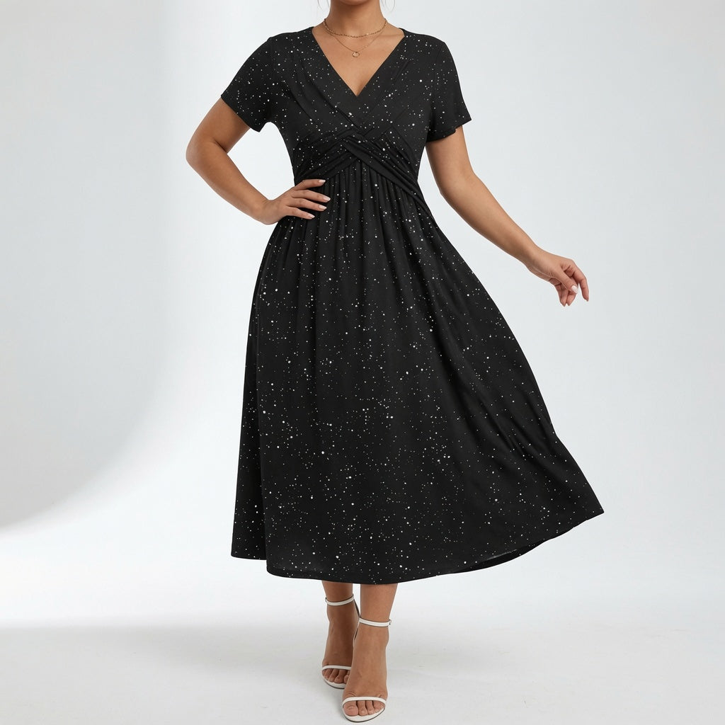 Floral Flowy Dress Romantic Elegance - White