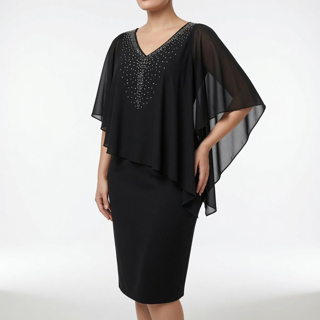 Elegant Draped Dress Refined Shine
