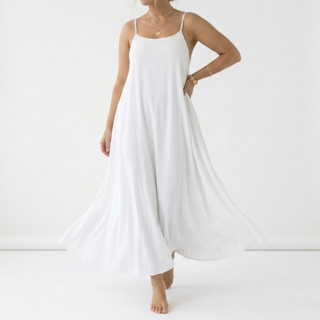 Open Back Maxi Dress with Lace Up Straps
