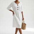 Flowy Button Front Dress Summer Elegance