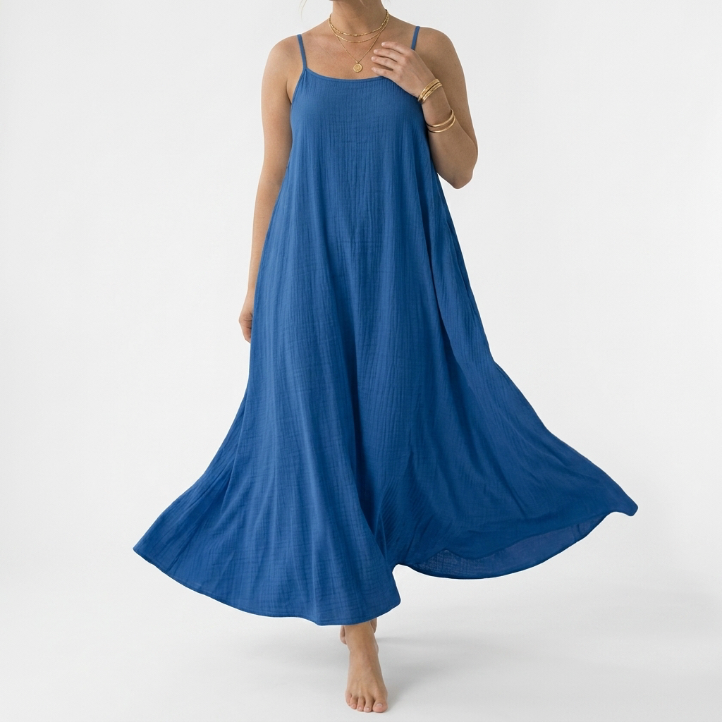 Open Back Maxi Dress with Lace Up Straps