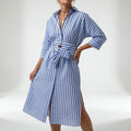 Striped Shirt Dress Summer Elegance - Blue Stripes