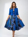 Elegant Flowy Printed Midi Dress