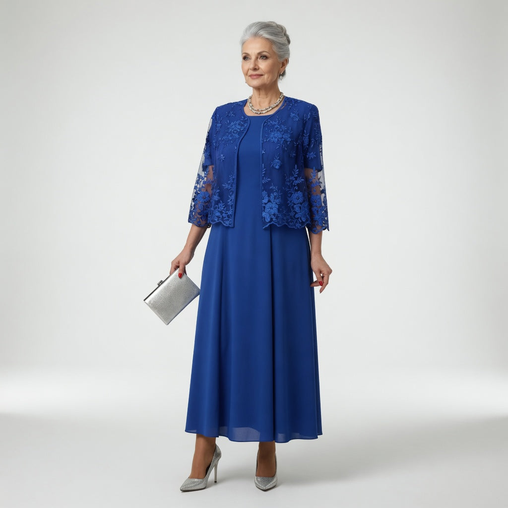 Refined Floral Elegance Formal Maxi Dress